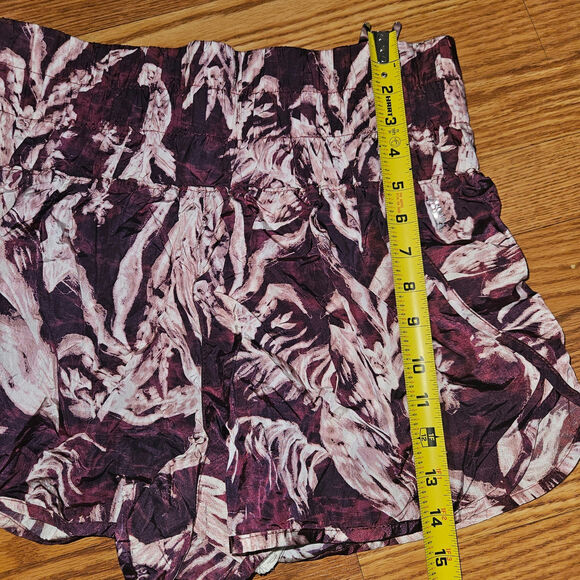 Free People FP Movement The Way Home Floral Shorts Eggplant Size XL - Picture 3 of 7